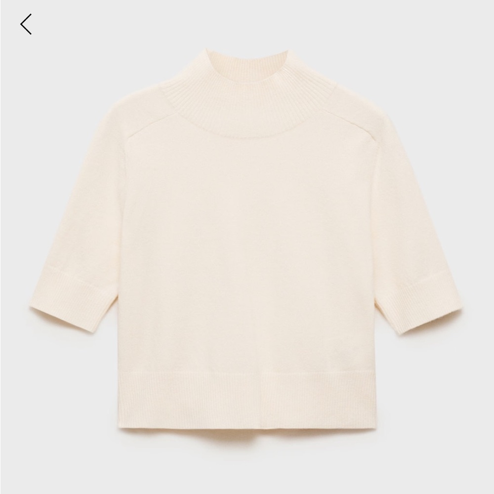Mango mock-neck short sleeved sweater, size XS